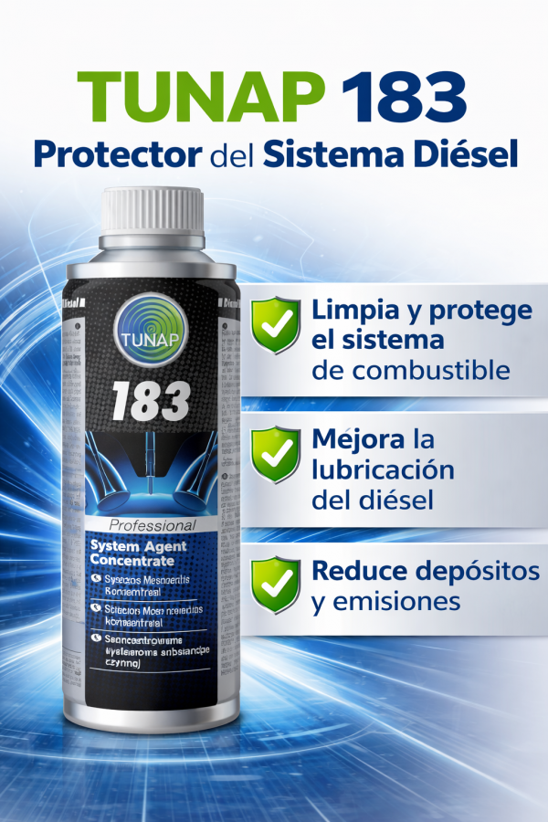 TUNAP 183 Protector del Sistema Diésel | Aditivo para Combustible Diésel