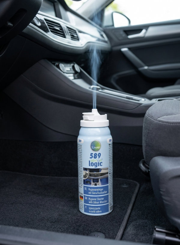 Spray Tunap 589 aircon logic, limpiador higiénico de aire acondicionado para coche con absorbente de olores, formato de 100ml.