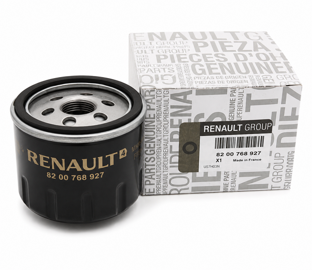 Filtro de aceite original Renault 8200768927 equivalente a Purflux LS933 para motores 1.5 dCi