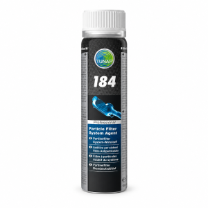 TUNAP 184 de 100 ml, aditivo para la regeneración del filtro de partículas diésel DPF/FAP, sobre fondo blanco.