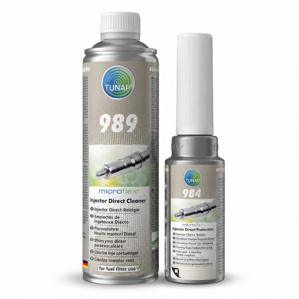 Pack TUNAP 989 de 500 ml y TUNAP 984 de 200 ml para limpieza y protección de inyectores diésel