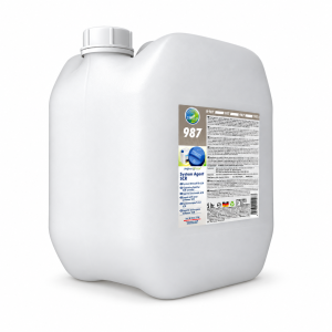 Garrafa TUNAP 987 de 5 litros, aditivo anticristalizante AdBlue para sistemas SCR, sobre fondo blanco.
