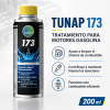 TUNAP 173 de 200 ml para motores gasolina, ayuda a limpiar el sistema de combustible, mantener limpios los inyectores y favorecer una combustión eficiente.