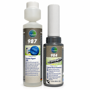 Pack TUNAP 984 de 200 ml y TUNAP 987 de 250 ml para protección de inyectores diésel y mantenimiento del sistema AdBlue.