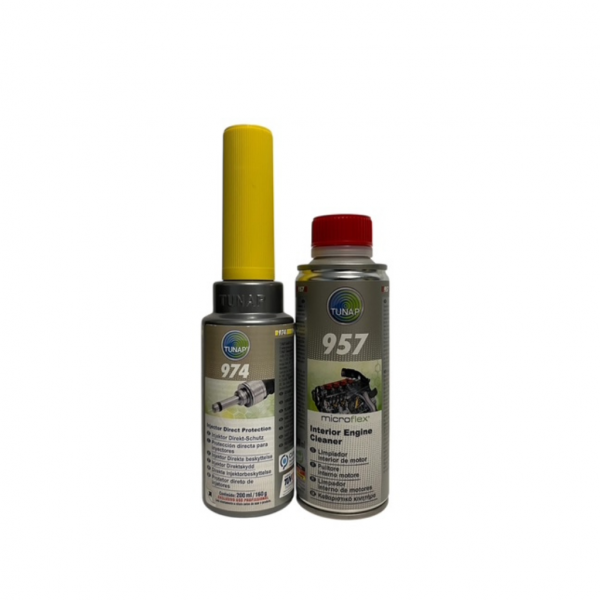 Kit Tunap 974 + 957 – Limpieza interna del motor y tratamiento del sistema de inyección gasolina (200 ml + 200 ml)