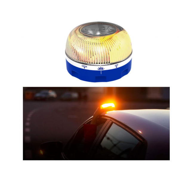 Señal V16 Rec•flash homologada DGT – Luz de emergencia LED 360º con base magnética