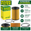 Infografía del filtro de aceite MANN-FILTER HU 7020 Z con caja original, cartucho filtrante y juntas de estanqueidad incluidas. Destaca su filtración de alta eficiencia, protección del motor frente a impurezas y partículas de desgaste, calidad MANN-FILTER y material filtrante de alta calidad para motores compatibles.