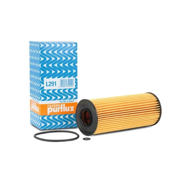 Filtro de aceite Purflux L291 tipo cartucho con caja original y juntas incluidas