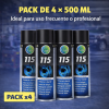 Lote de 4 unidades de spray desengrasante de frenos TUNAP 115 de 500ml para uso profesional en automoción