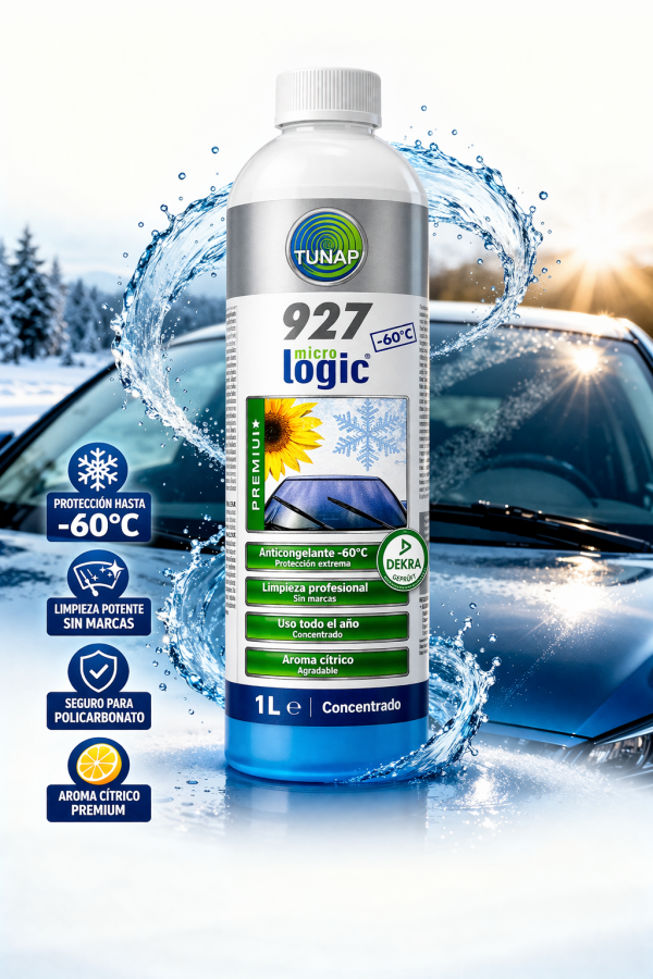 TUNAP 927 limpiaparabrisas premium -60°C con limpieza sin marcas y aroma cítrico para todo el año