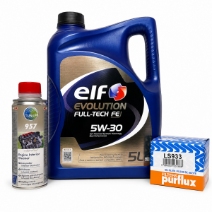 Pack Mantenimiento Vialine Professional Aceite ELF 5W30 RN0720 Filtro Purflux y Limpiador Tunap 957