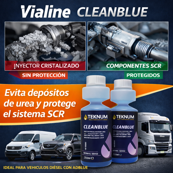 Teknum CleanBlue pack 2 aditivo AdBlue anticristalizante limpiador inyector SCR mantenimiento sistema diésel