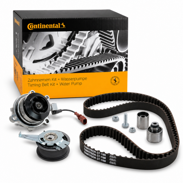 Kit de distribución Continental CT1168WP1 con bomba de agua y componentes completos para motores 1.6 y 2.0 TDI