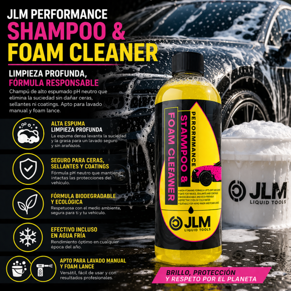 JLM Champú Coche Espuma Activa pH Neutro 750 ml