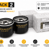 Infografía del pack de 2 filtros de aceite originales Renault 8200768927 para motores 1.5 dCi, equivalentes a Purflux LS933, con rosca M20 x 1,5 y compatibilidad para Renault, Dacia y Nissan.