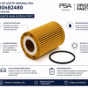 Infografía del filtro de aceite original PSA 1680682480 para motores 1.5 BlueHDi, equivalente a MANN-FILTER HU 7032 z, con junta incluida.
