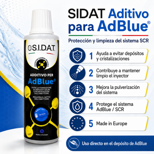 Beneficios del aditivo SIDAT para sistema SCR AdBlue
