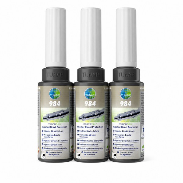Pack 3 TUNAP microflex 984 200 ml protector de inyectores diésel para mantenimiento del sistema de inyección