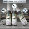 Pack de 3 botes de aditivo diésel TUNAP microflex 984 de 200 ml con infografía explicativa de sus beneficios: tecnología de limpieza ROA2 contra depósitos persistentes, lubricación avanzada para bomba e inyectores y neutralizador de agua para prevenir la corrosión.