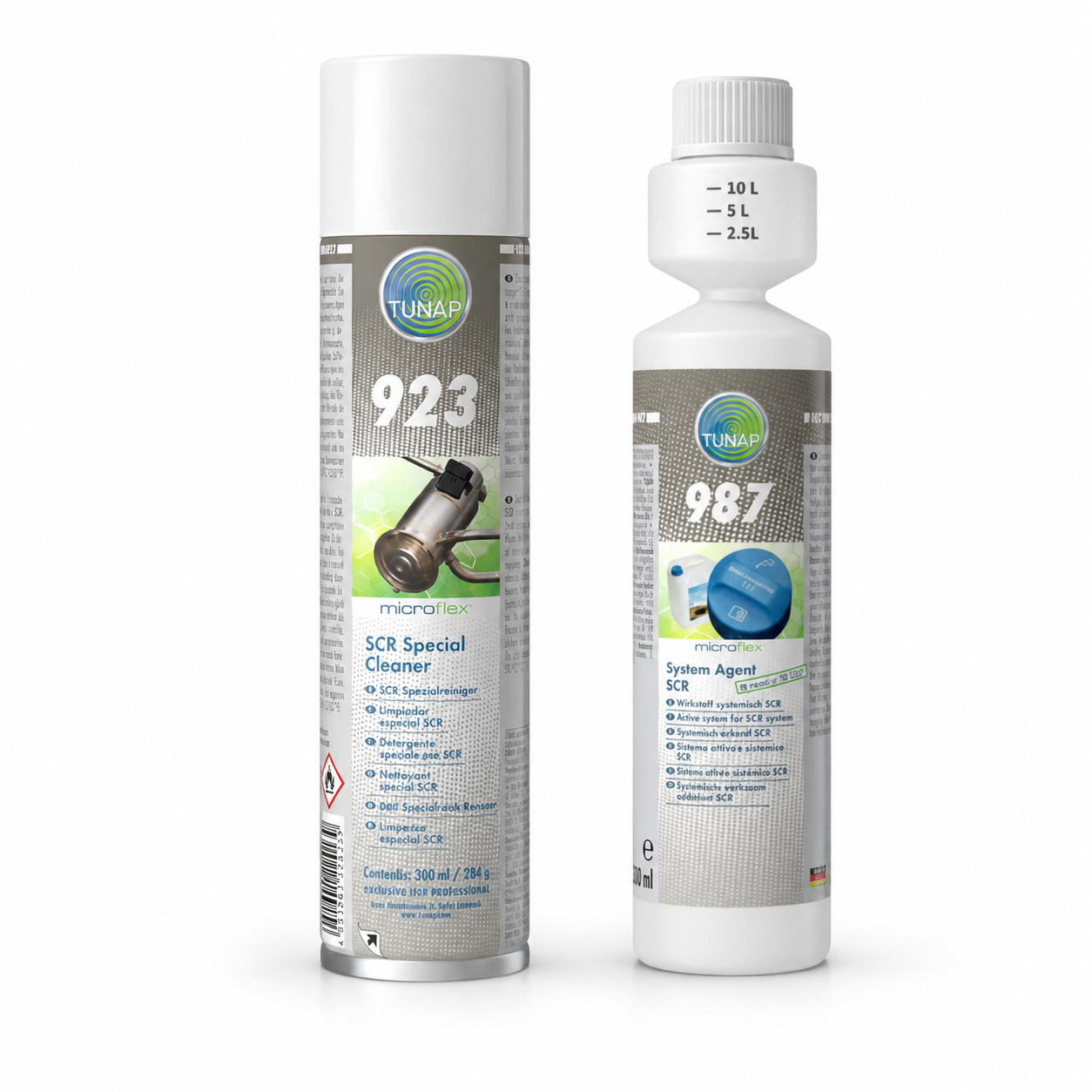 Pack TUNAP 923 + 987 para limpieza del inyector SCR y prevención de cristalización del AdBlue