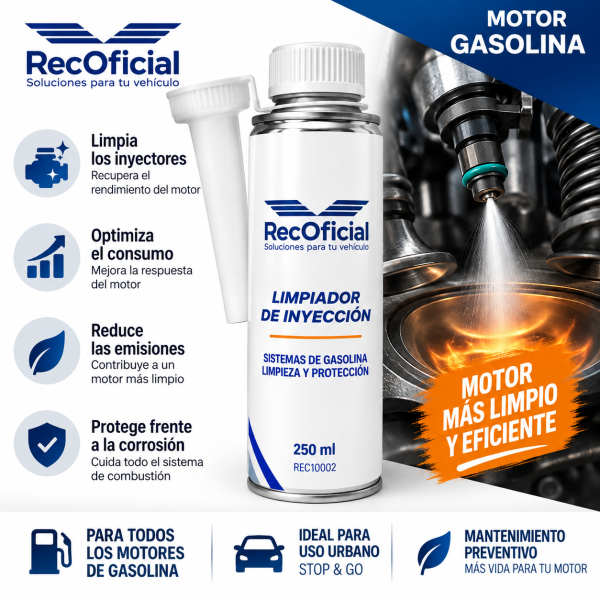 Aditivo RecOficial para limpieza y protección del sistema de inyección gasolina