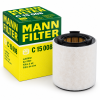 Filtro de aire motor cilíndrico MANN-FILTER C 15 008 con caja original para Seat Ibiza, Volkswagen Polo, Audi A1 y Skoda Fabia.