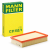 Filtro de aire motor MANN-FILTER C 31 152/1 rectangular con caja original para determinadas versiones Volkswagen Golf II, Passat y Audi 80.