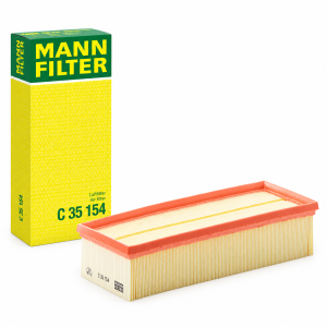 Filtro de aire de motor MANN-FILTER C 35 154 con caja original, recambio para determinadas motorizaciones Volkswagen, Audi, SEAT y Skoda