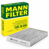 Filtro de habitáculo MANN-FILTER CUK 26 009 con carbón activo y embalaje original para Volkswagen Golf, Seat León, Audi A3 y Skoda Octavia.