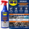 Infografía WD-40 Desengrasante Profesional 1 L con fórmula concentrada, diluciones recomendadas, limpieza de grasa y compatibilidad con metal, aluminio, plástico y goma.