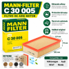Infografía MANN-FILTER C 30 005 filtro de aire motor con dimensiones 292 x 177 x 70 mm, protección del sistema de admisión y filtración de partículas