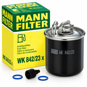 Filtro de combustible diésel MANN-FILTER WK 842/23 x con caja original, para determinadas motorizaciones Mercedes-Benz CDI, Vito y Sprinter
