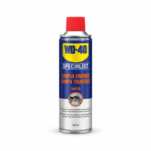 WD-40 Specialist Moto Limpiador de Frenos 500 ml en spray, desengrasante de secado rápido para discos, pinzas y componentes de freno de motocicletas.