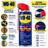 WD-40 Multiusos_ Doble Acción WD-40 Multiusos 400 ml con sistema de doble acción, lubricante y aflojatodo que desbloquea, protege contra la corrosión, desplaza la humedad y limpia. Aplicación en automóviles, motos, bicicletas y maquinaria.
