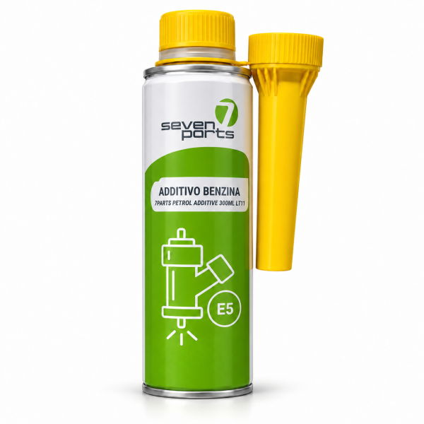 Seven Parts aditivo gasolina 300 ml EAN 8059590201689 con dosificador amarillo, tratamiento limpiador y protector del sistema de combustible